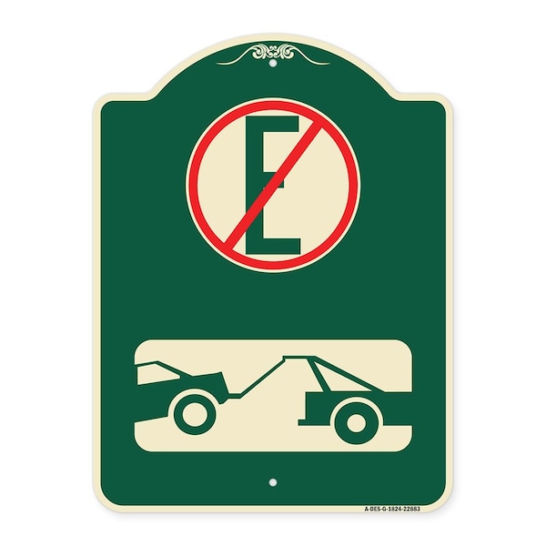 Spanish Parking Control No Estacionar Heavy-Gauge Aluminum Architectural Sign, 24" H, G-1824-22883
